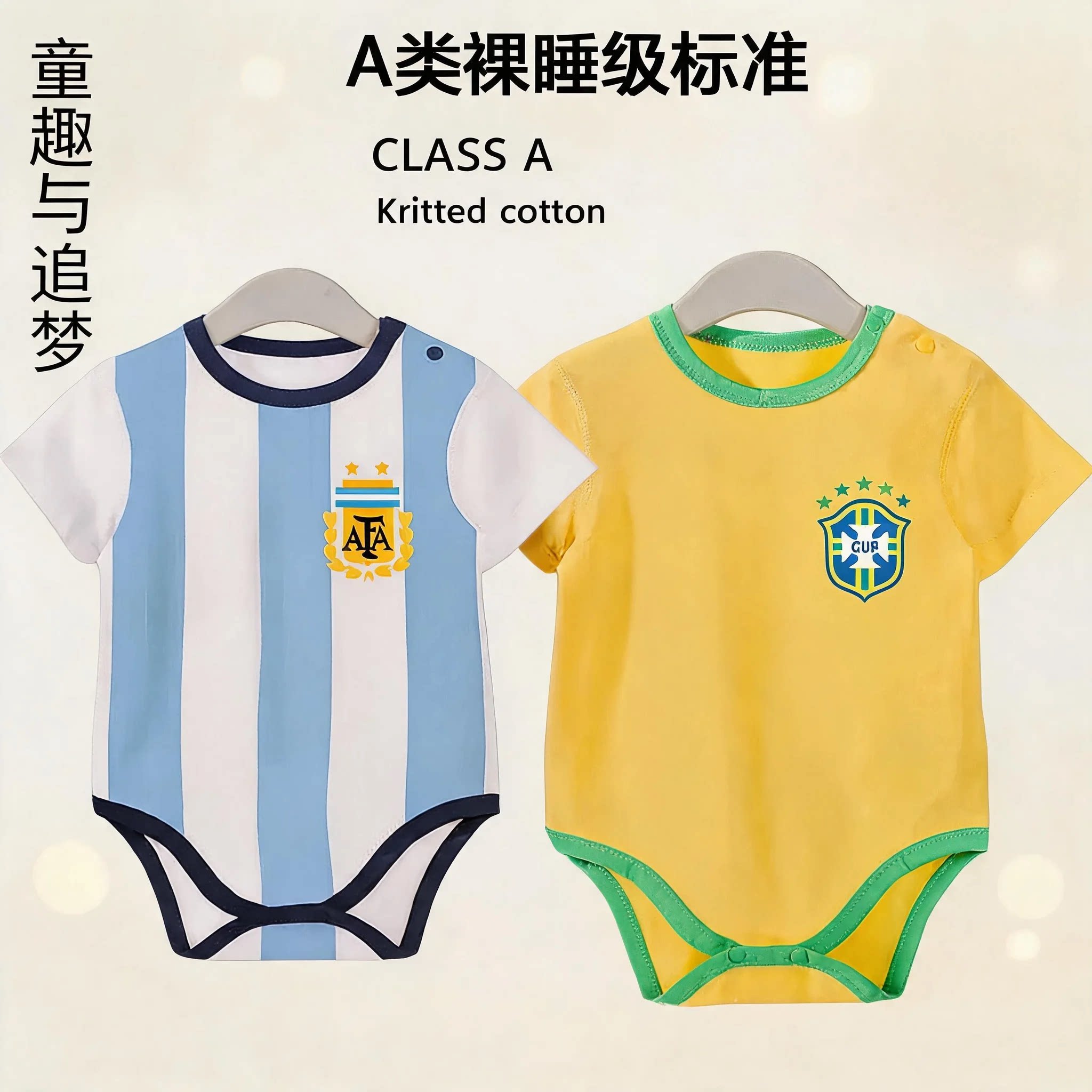 母爱短袖三角爬服纯棉夏季薄款