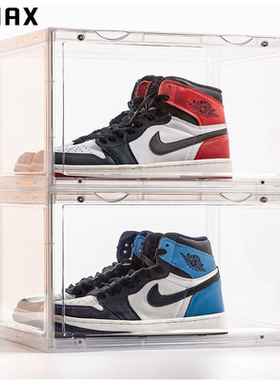 RMAX透明侧开鞋盒AJ球鞋展示亚克力磁吸收纳盒子塑料鞋柜网红鞋墙