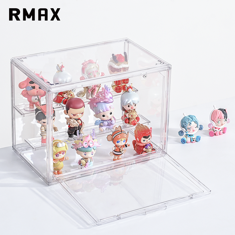 RMAX盲盒收纳展示架子手办亚克力透明摆柜泡泡玛特labubu防尘摆柜