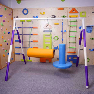 感统训练器材A字架吊缆海绵竖抱筒平衡悬吊袋户外室内秋千架玩具