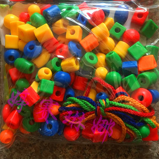 幼儿园桌面童趣拼插塑料积木散装数字穿珠竹节棍拼装儿童益智玩具