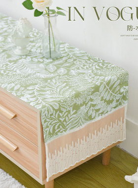 北欧简约电视柜桌布防水防油茶几台布防尘盖布绿色小清新茶几桌布