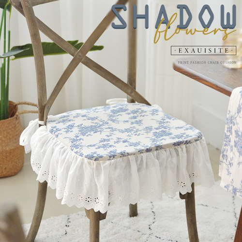 法式椅垫海绵餐椅垫子青花瓷印花