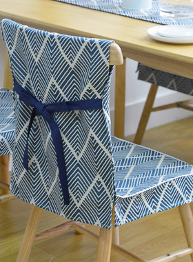 日式简约餐桌布艺椅垫椅套坐垫套装家用棉麻座垫椅子垫成套带靠背