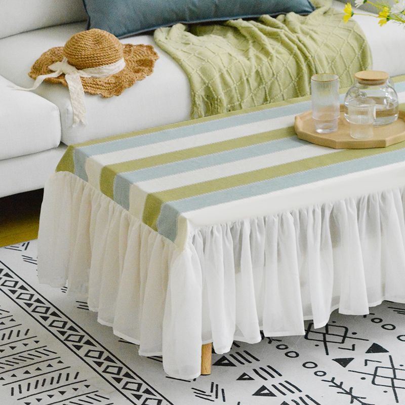 茶几桌布布艺雪纺蕾丝家用