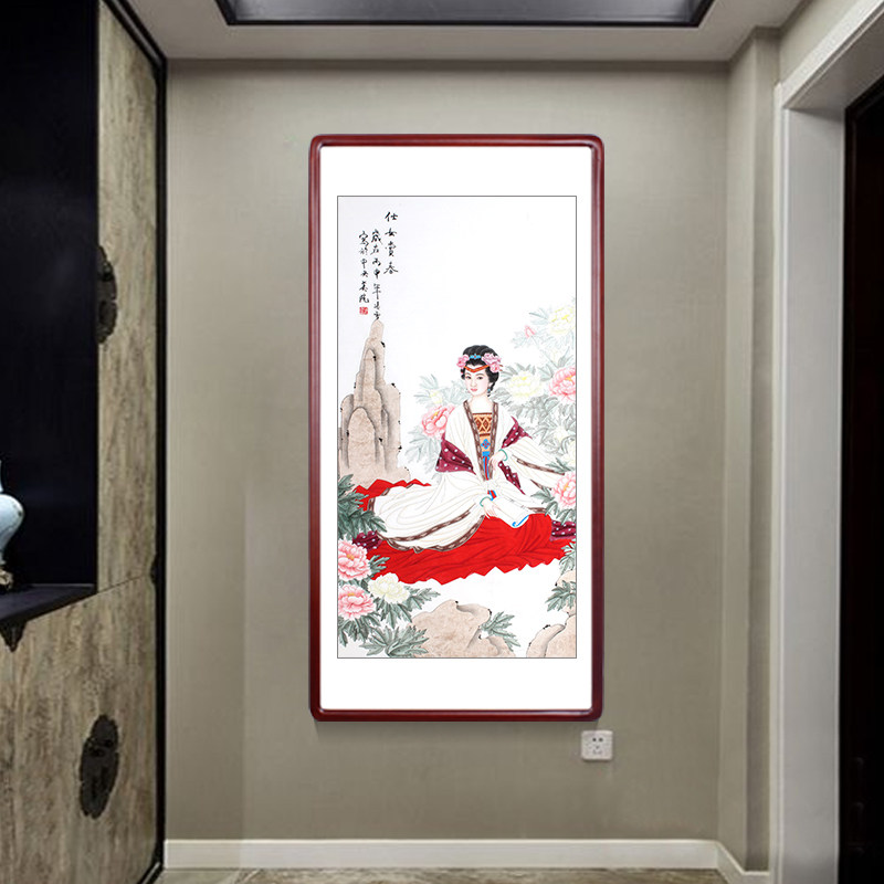 美协会员纯手绘工笔人物画四大美人美女古代人物图卧室装饰挂字画
