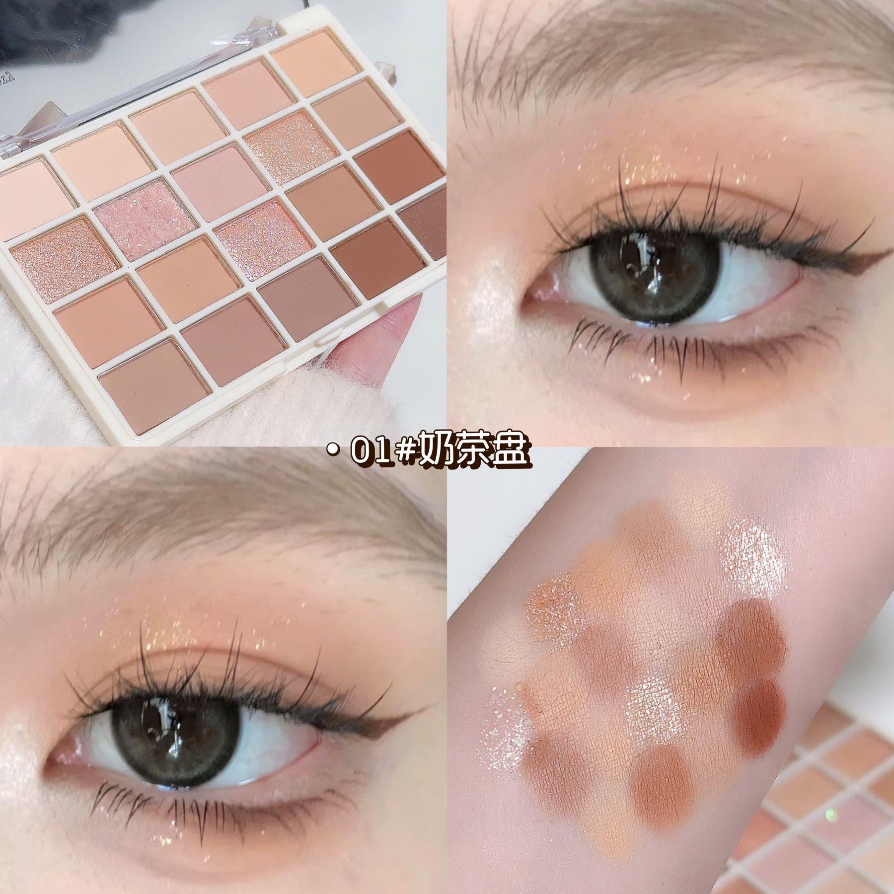 XIAOYUMI 韩系新品20色眼影盘珠光哑光大地色亮片爆闪彩妆眼影盘