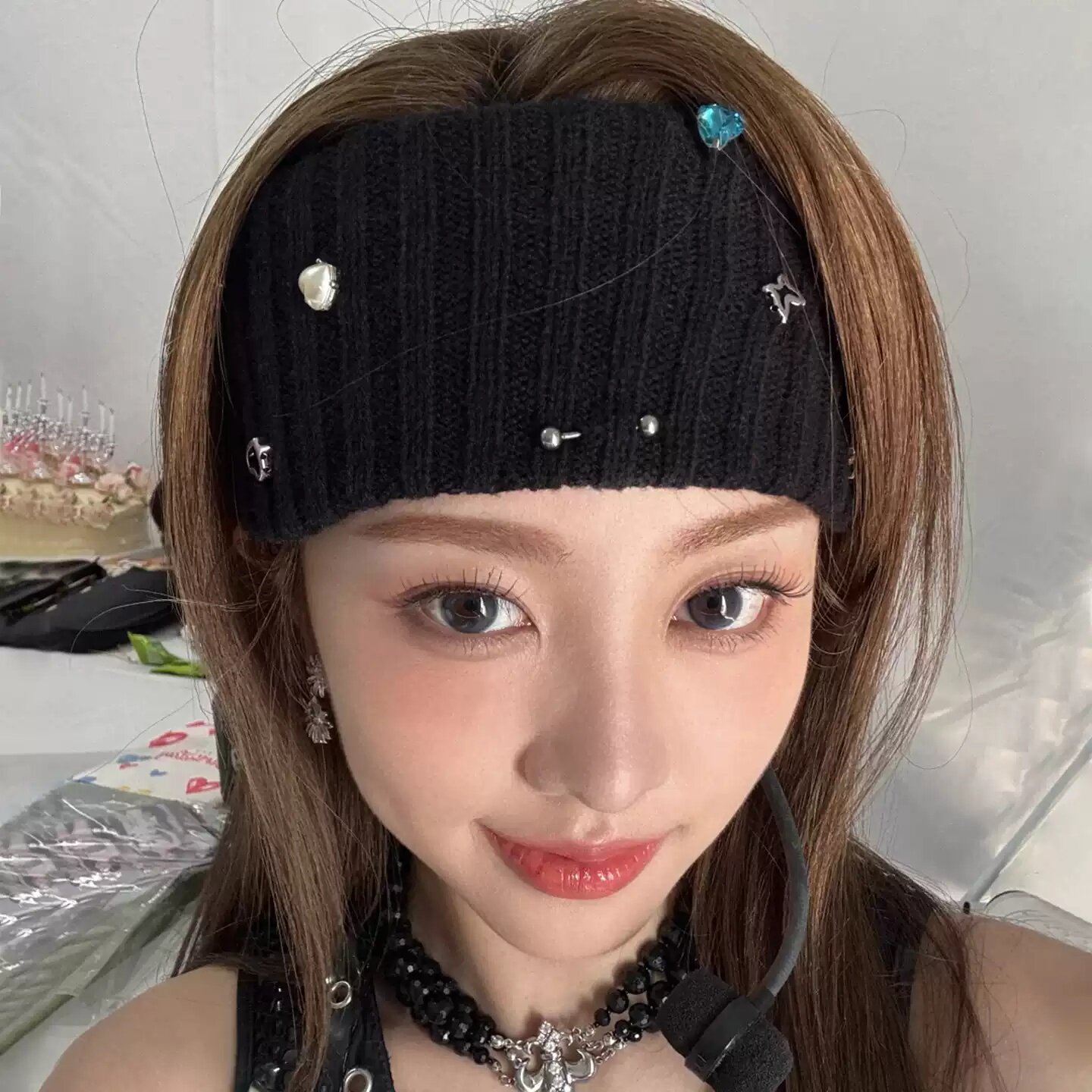 英国新款宽边金属装饰发带女