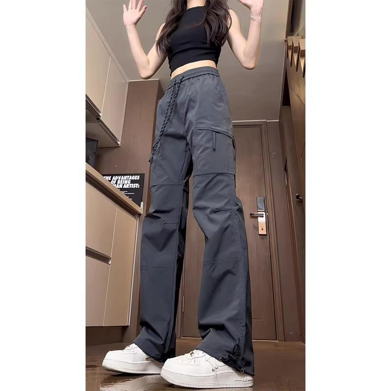 英国联名美式深灰色冲锋裤女