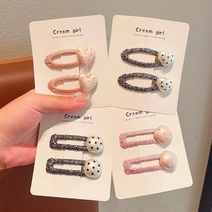 新款儿童发夹不伤发bb夹爱心高颜值刘海侧边女孩发卡可爱甜美发饰