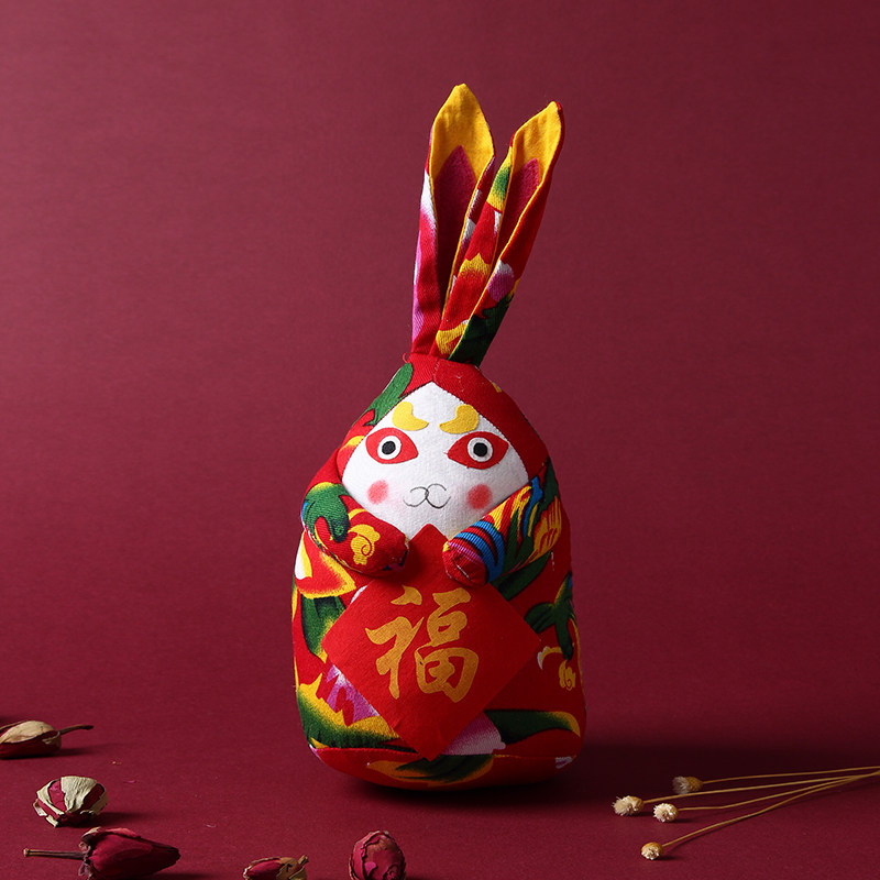 兔年吉祥物新年礼物兔爷老北京布艺工艺摆件特色礼品纪念品兔儿爷