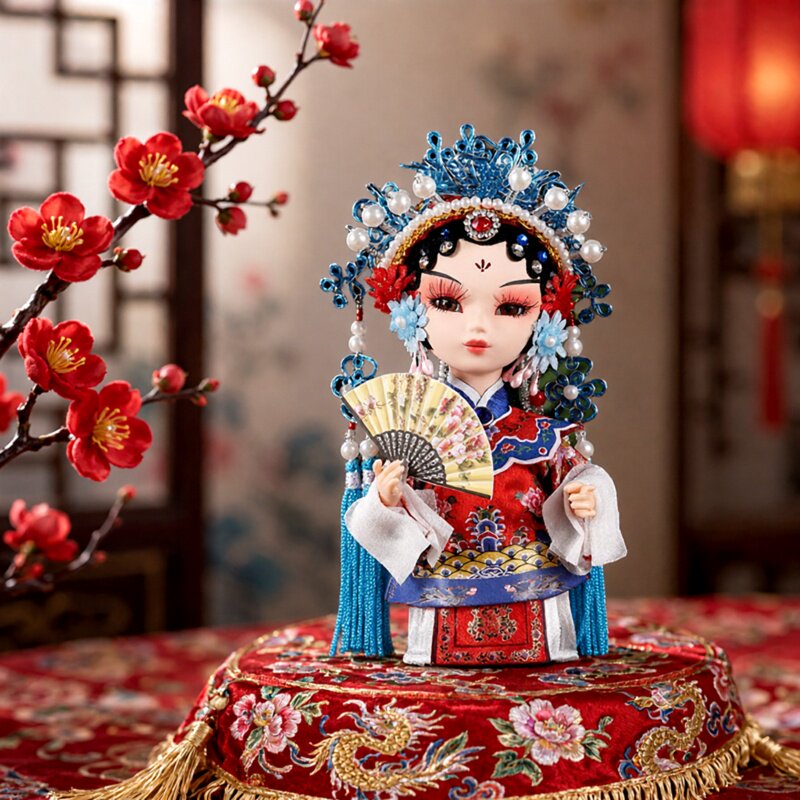 京合坊绢人娃娃昆曲摆件