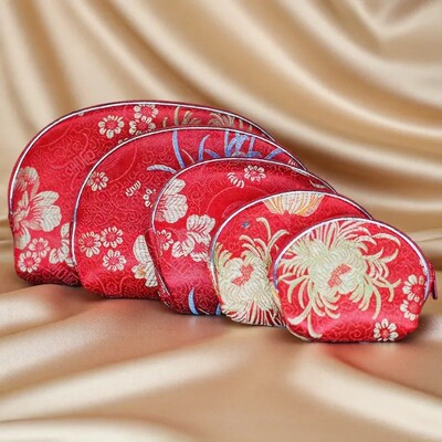 中国特色手工艺礼品送老外织锦缎五套包女式小零钱包刺绣随身荷包