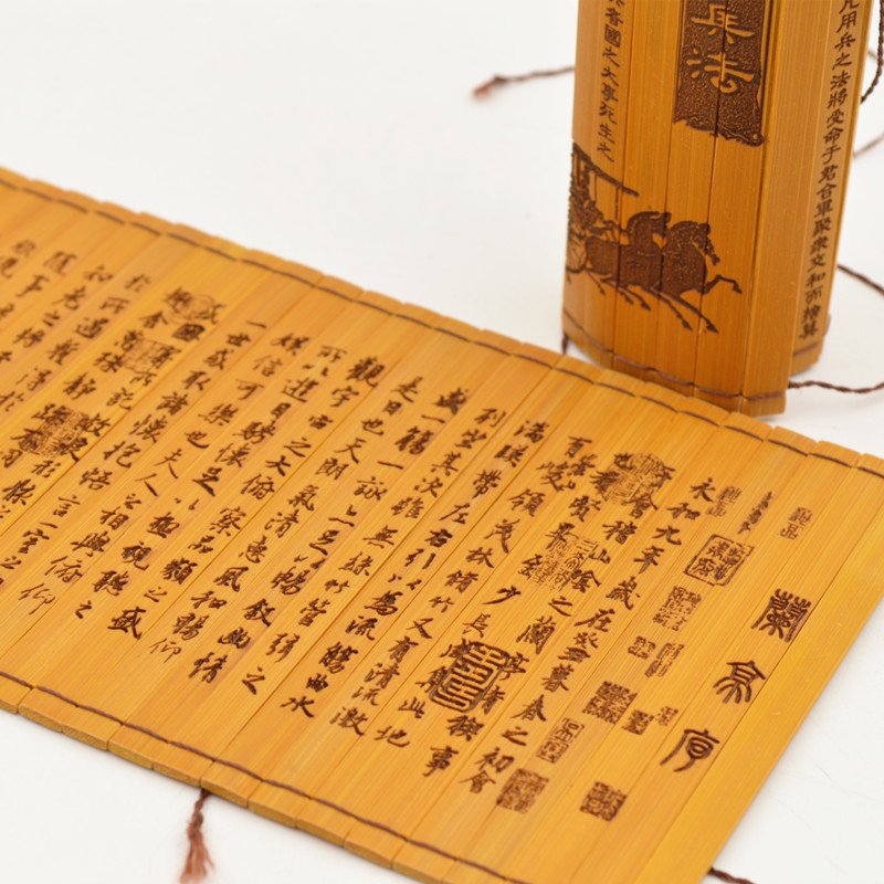 竹雕文化礼品 竹简兰亭序中国特色礼品 送老外出国礼物特色工艺品