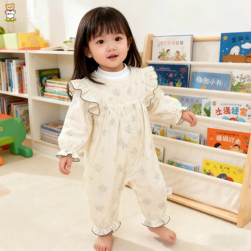婴儿碎花连体衣爬服2026新款