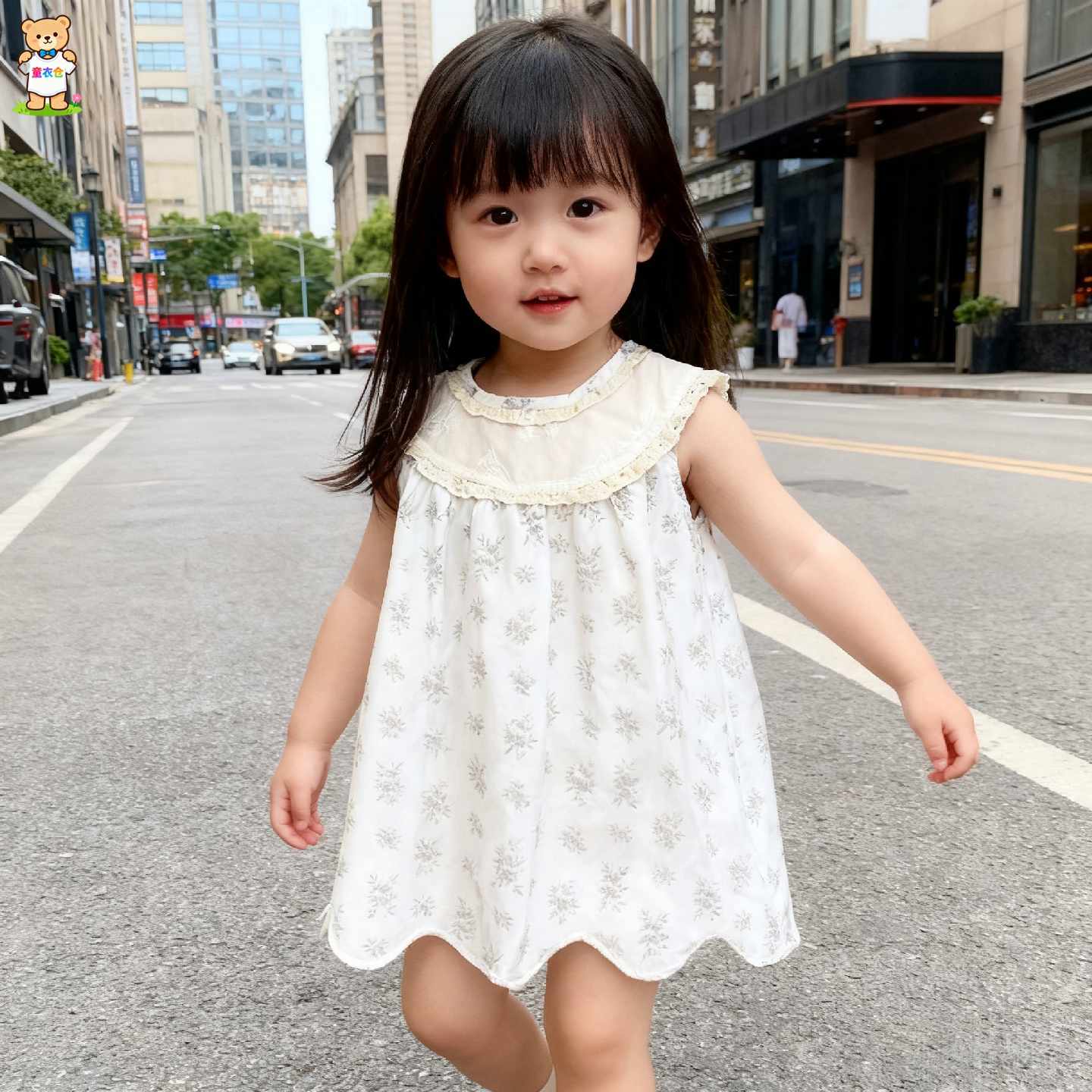 女宝宝透气薄款无袖连衣裙2026夏季女童森系碎花舒适可爱背心裙