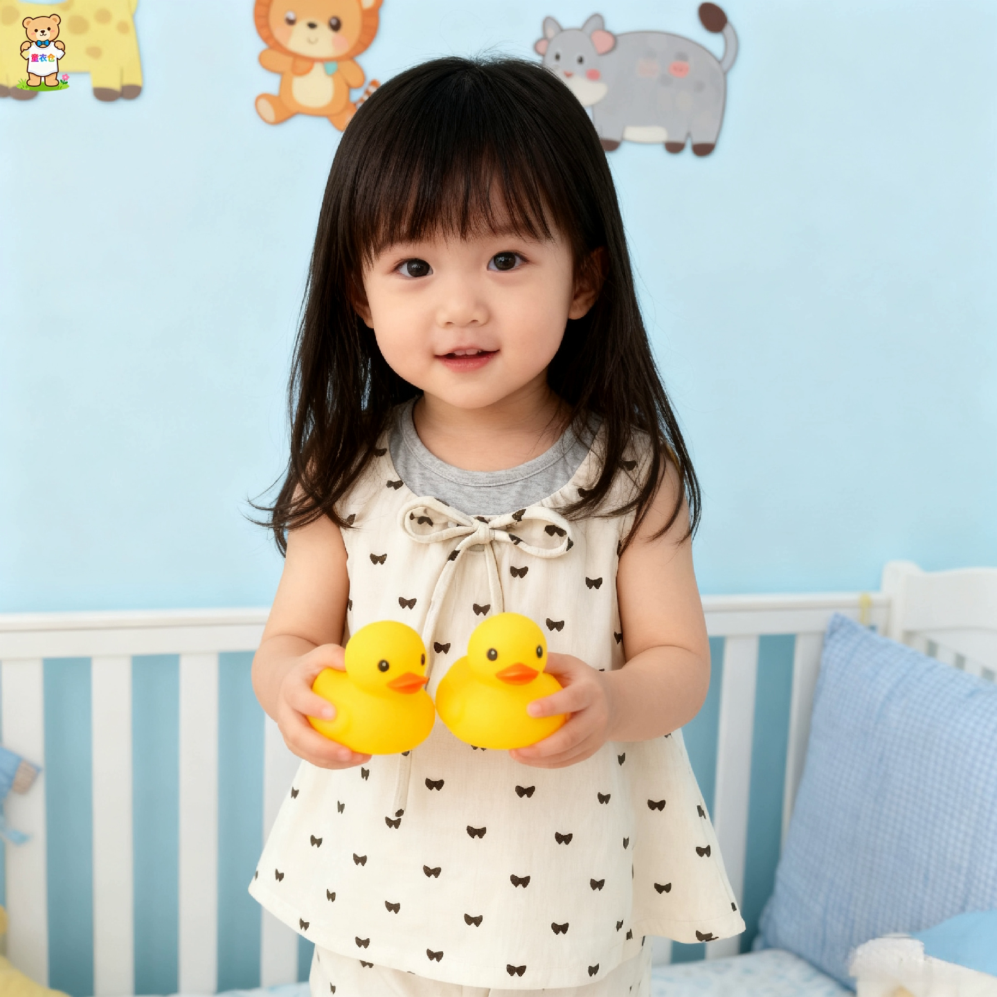 2026女童春秋夏季蝴蝶结背心裙子宝宝洋气公主裙时髦