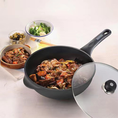 韩国进口PN枫年卡斯汀32cm炒锅大尺寸不粘炒锅家庭燃气灶用无油烟