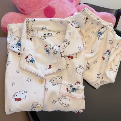 可爱卡通HelloKitty睡衣女秋冬季保暖德绒加厚兔子美家居服