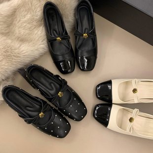 女小香风内增高女鞋 单鞋 2026春季 百搭时尚 新款 拼色山茶花玛丽珍鞋