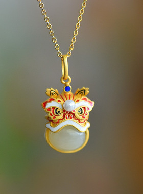 新年复古中国醒狮女天然和田玉