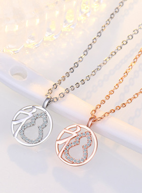 新款简约福字吉祥s925女葫芦项链