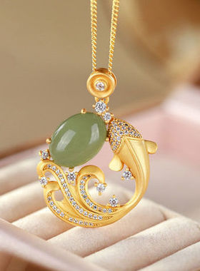 沙金年年有鱼古风宫廷吊坠吊坠