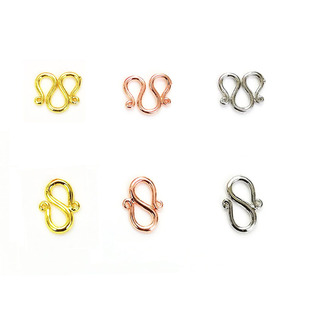 纯同镀金S扣 diy手工饰品配件扣M扣珍珠项链扣头手链扣收尾连接扣