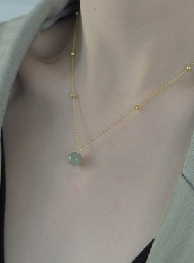 2023新款原创天然东陵玉珠项链女