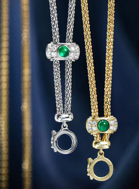 毛衣链18K包金抽拉链条可调节