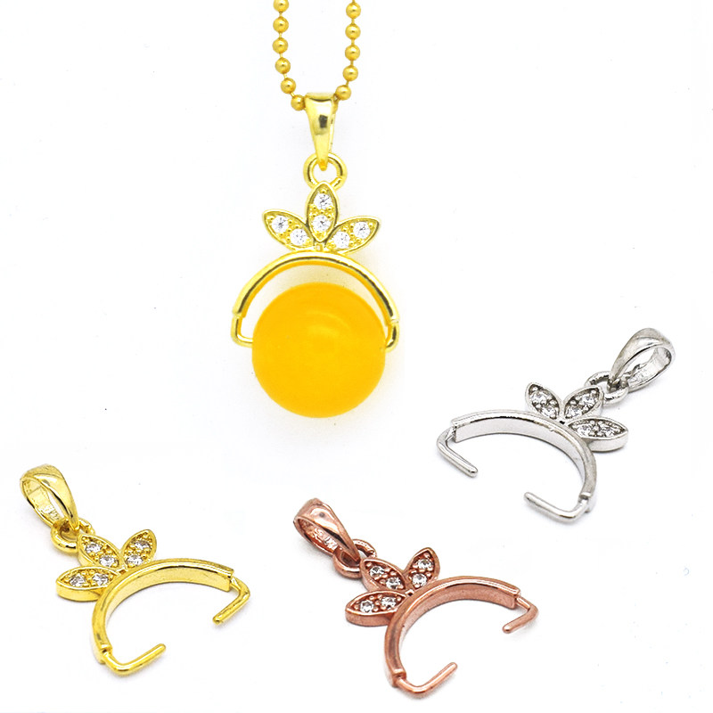 水晶圆珠扣头diy吊坠扣搭扣