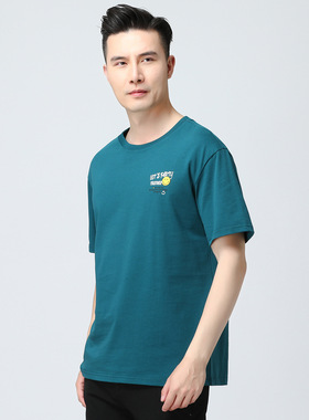 罗米欧男士夏季圆领时尚潮流趣味印花宽松休闲短袖T恤衫53522