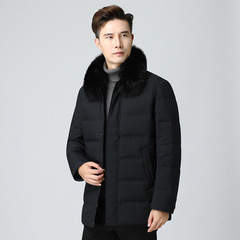 罗米欧男装新款冬季男士轻奢狐狸毛领厚实保暖羽绒服外套11111