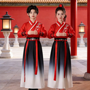 纸扇书生精忠报国中国龙舞蹈演出服装男女学生扇子舞表演骁敬以后