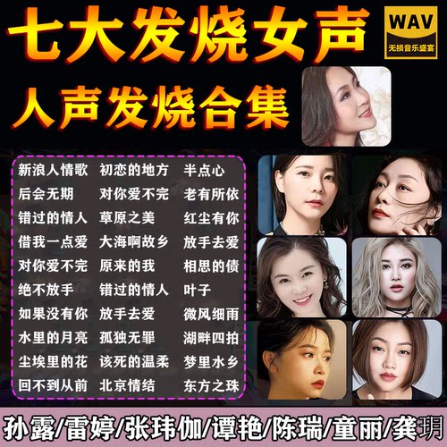 汽车载u盘HIFI无损wav高品音质发烧女声孙露张玮伽歌曲试音乐优盘