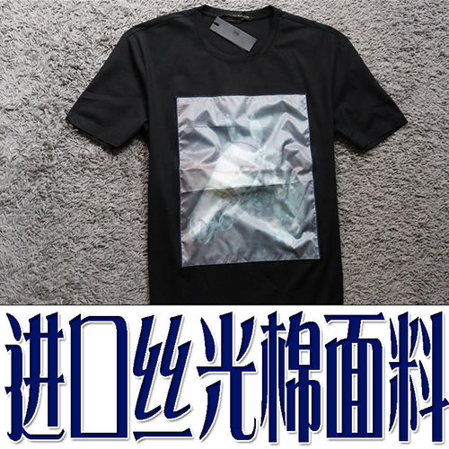 夏季双丝光棉蚕丝数码印花男士