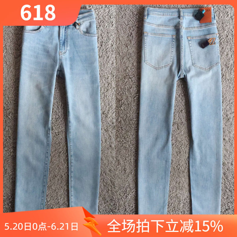 5折夏季薄款丹宁弹性柔软多层水洗后袋刺绣男牛仔裤2774 P95