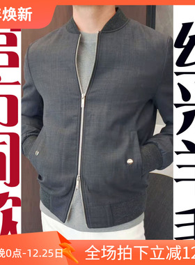 镇店之宝4折秋冬进口丝光羊毛灰色偏修身保暖男士夹克外套 205568