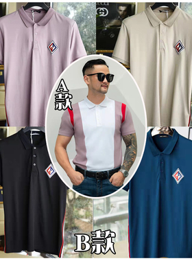 只剩一件3折夏季薄款顺滑清凉料男士翻领短袖T恤201100 201005