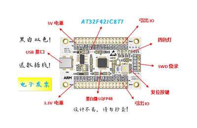AT32F421C8T7核心板AT32F421C8T7最小系统板AT32F421C8T7开发板