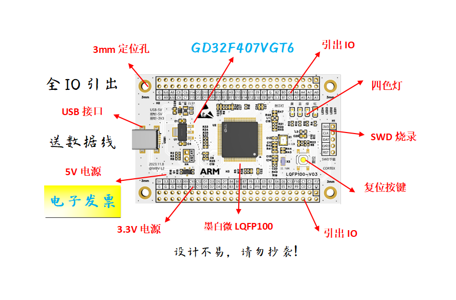 GD32F407VGT6核心板GD32F407VGT6最小系统板GD32F407VGT6开发板