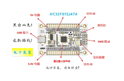 HC32F072JATA核心板HC32F072JATA最小系统板HC32F072JATA开发板