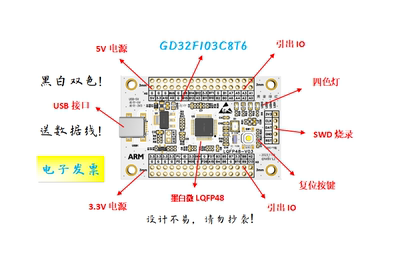GD32F103C8T6核心板GD32F103C8T6最小系统板GD32F103C8T6开发板