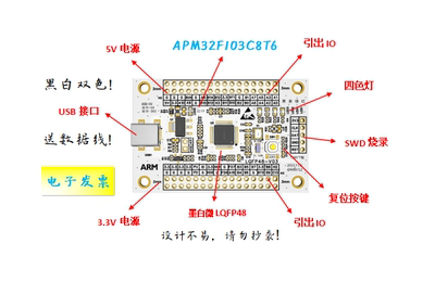 APM32F103C8T6核心板APM32F103C8T6开发板APM32F103C8T6系统板