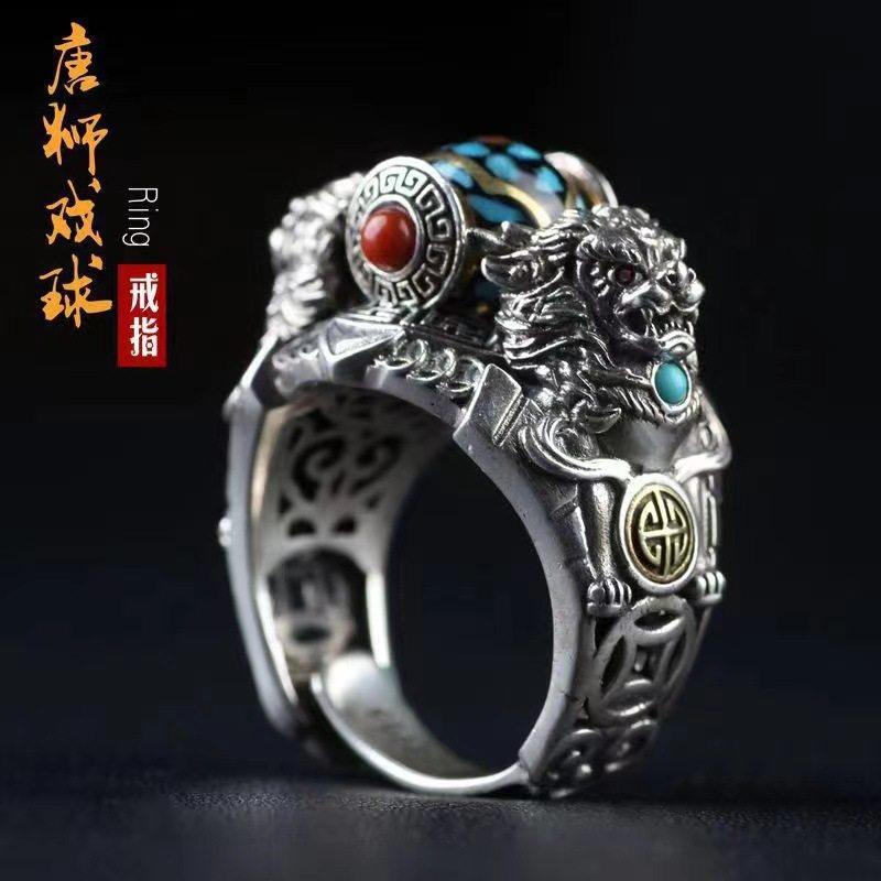 国潮创意复古中国风民族风手工瑞兽天珠开口食指个性戒指女,饰品/流行首饰/时尚饰品新,戒指/指环,淘宝优惠券,粉丝福利购,淘宝优惠卷