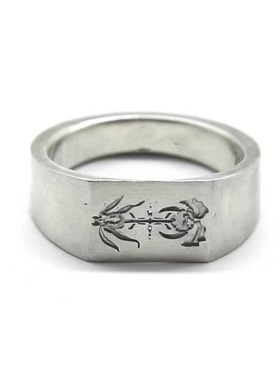 福美祥复工几何双生花925银戒指男女图案设计感食指戒开口指环ins