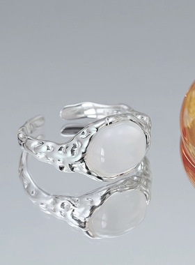 不规则纹理戒指男女款简约高级感潮流食指戒时尚个性冷淡风开口戒