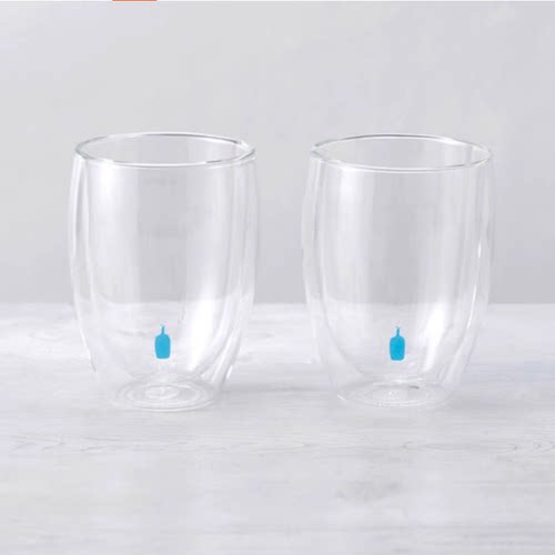 现货日本BlueBottlecoffee/bodum高硼硅玻璃杯蓝瓶咖啡杯双层隔热