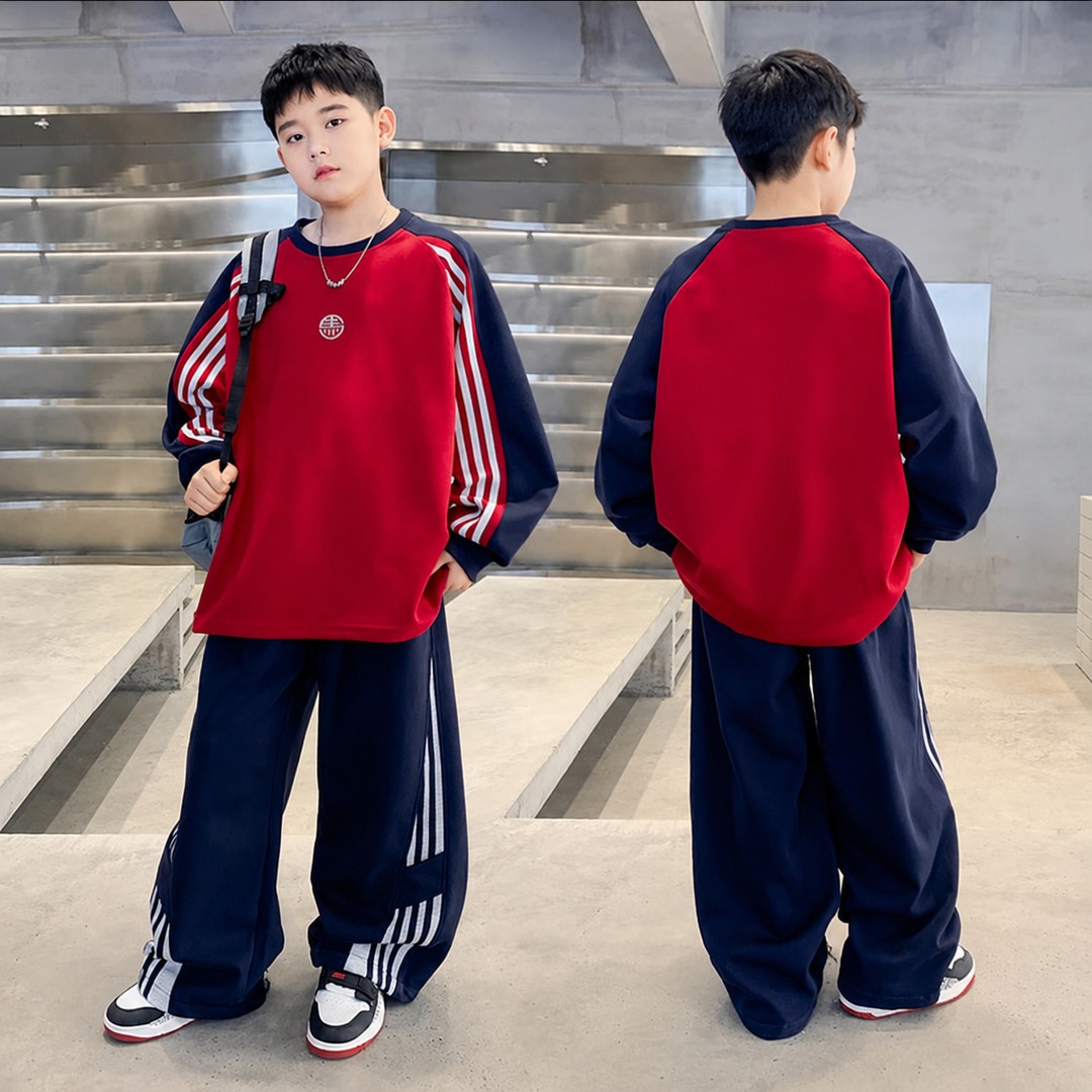 男童春秋洋气痞帅运动卫衣套装