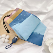 抽象涂鸦超轻小五折遮太阳伞全自动创意小清新韩版 折叠晒可爱雨伞